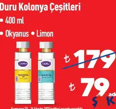 DURU KOLONYA ÇEŞİTLERİ 400 ML